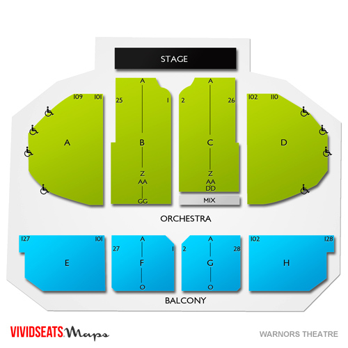 Warnors Theatre Seating Chart Vivid Seats