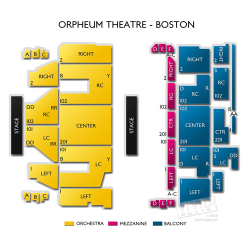 Orpheum Theatre - Boston Map