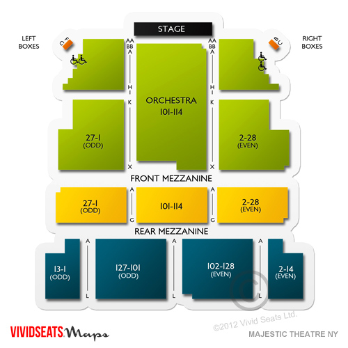 Seating Chart For The Majestic Theater Nyc