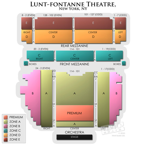 Lunt Fontanne Theatre New York Ny Seating Chart