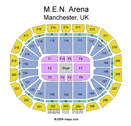 Manchester Arena Map