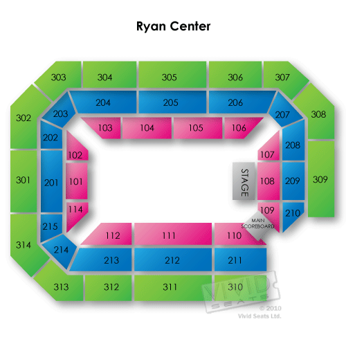 Ryan Center Seating Chart Vivid Seats