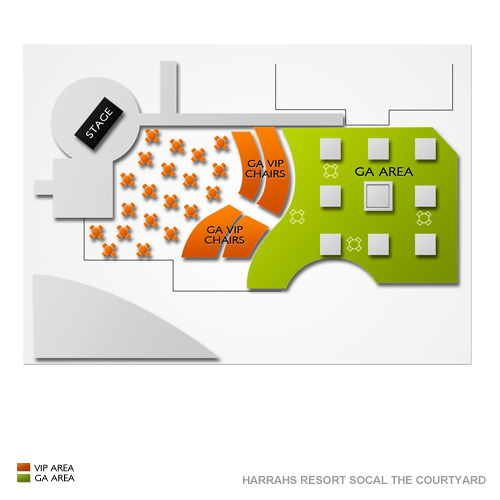 Harrahs Resort SoCal the Courtyard Seating Chart | Vivid Seats