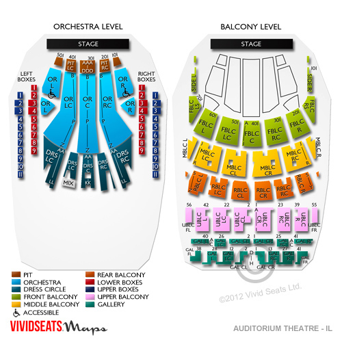 Auditorium Theatre Chicago Il Seating Chart