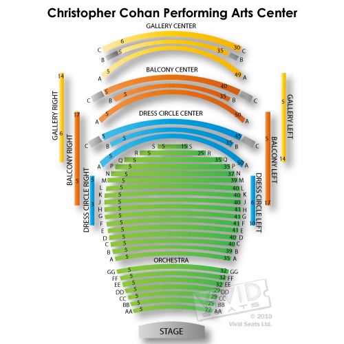 christopher cohan performing arts center tickets christopher cohan center seating chart