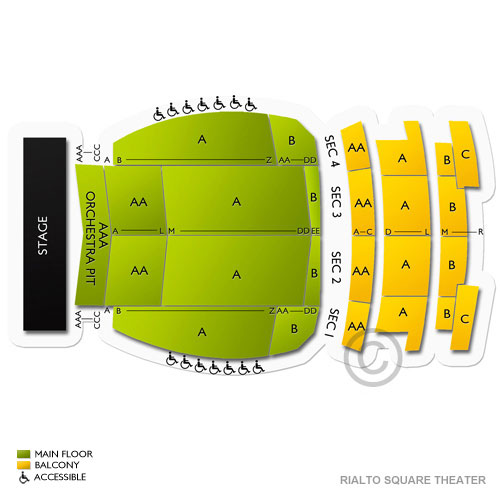 Rialto Square Theatre Seating Chart Vivid Seats