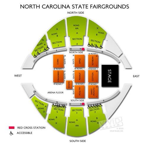 Dorton Arena at North Carolina State Fairgrounds Seating Chart Vivid