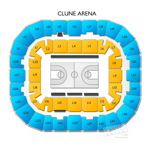 Clune Arena Tickets Clune Arena Information Clune Arena Seating Chart