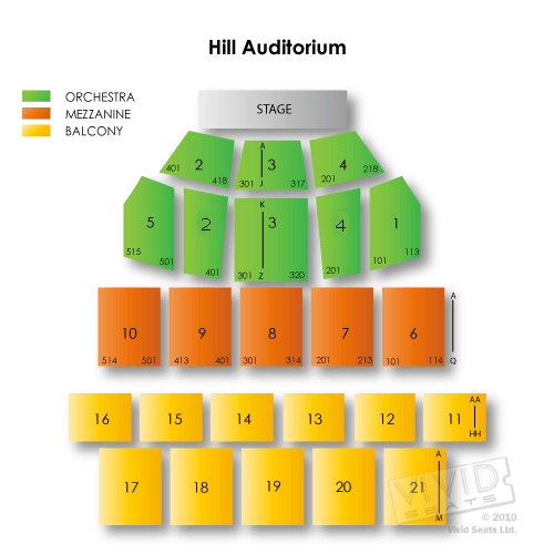 Seating Chart Hill Auditorium Arbor