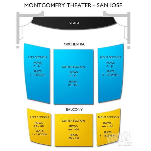 Montgomery Theater San Jose Seating Chart Vivid Seats