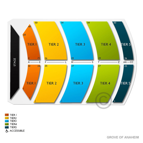 Grove of Anaheim Seating Chart Vivid Seats