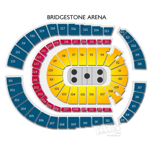 Bridgestone Arena Seating Chart With Rows And Seat Numbers