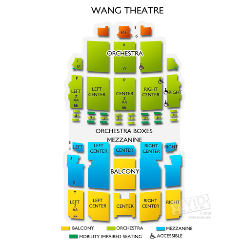 Wang Theater Virtual Seating Chart