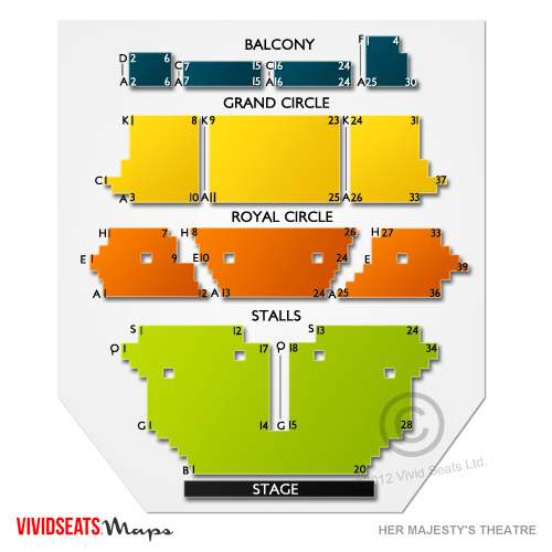 Her Majestys Theatre Seating Chart Vivid Seats