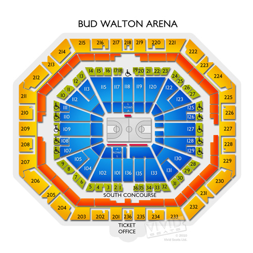 Bud Walton Arena Interactive Seating Chart