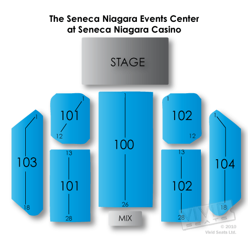 Seneca Allegany Casino Events Center Seating Chart
