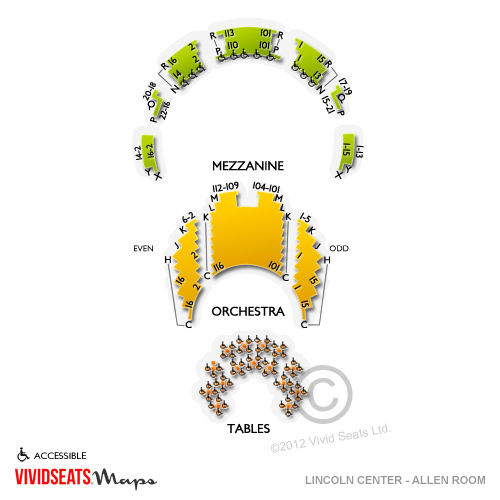 Lincoln Center Allen Room Seating Chart Vivid Seats