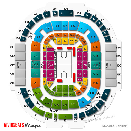 Detailed Seat Map Toyota Center