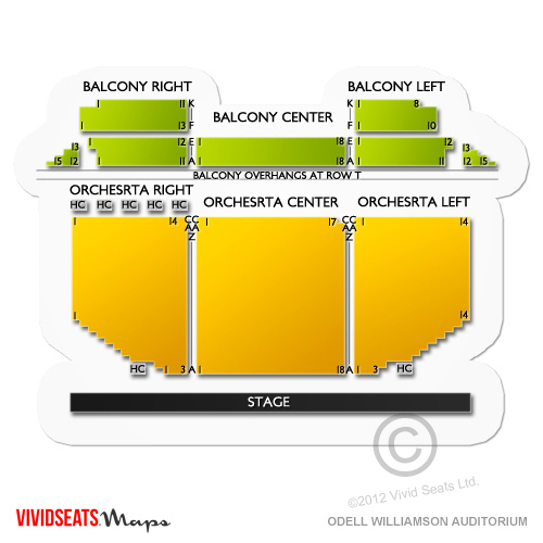 Odell Williamson Auditorium Seating Chart Vivid Seats