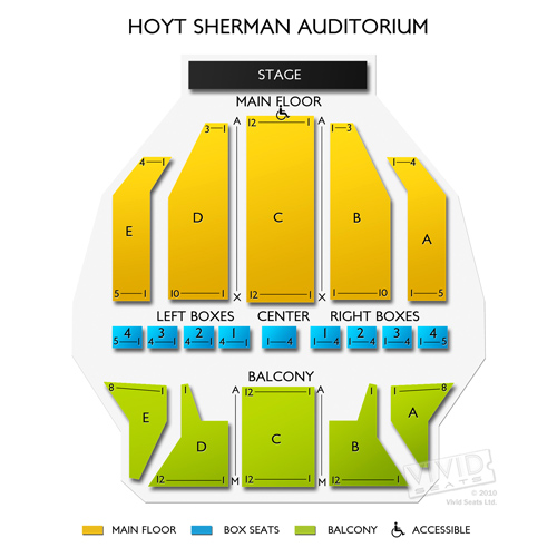 Hoyt Sherman Auditorium Seating Chart Vivid Seats