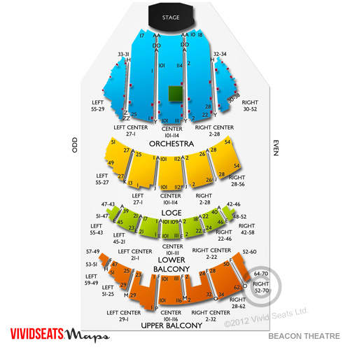 Beacon Theatre New York Ny Seating Chart