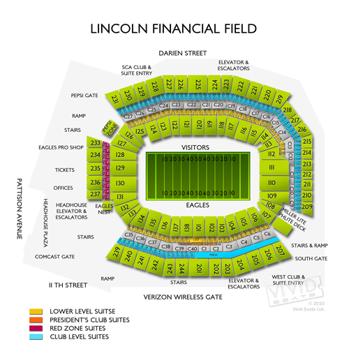 Lincoln Financial Field Seating Chart Rows