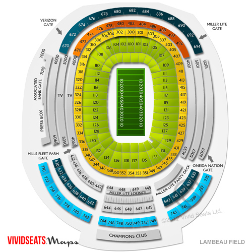 Lambeau Field Seating Chart, Lambeau Field