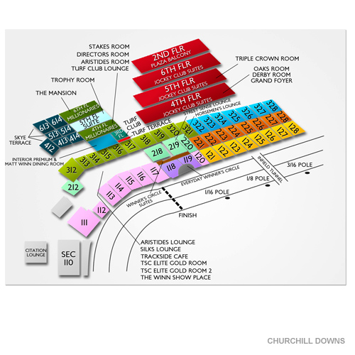 Churchill Downs Seating Chart Detailed