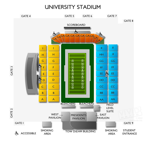 University Stadium Seating Chart  Vivid Seats