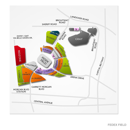 FedExField Parking FedExField Parking Map Vivid Seats