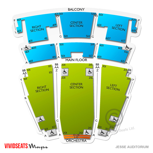 Jesse Auditorium Seating Chart Vivid Seats