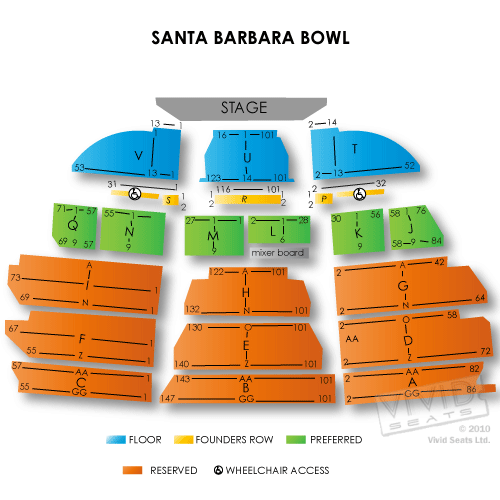 Santa Barbara Bowl Tickets Santa Barbara Bowl Seating Chart Vivid Seats