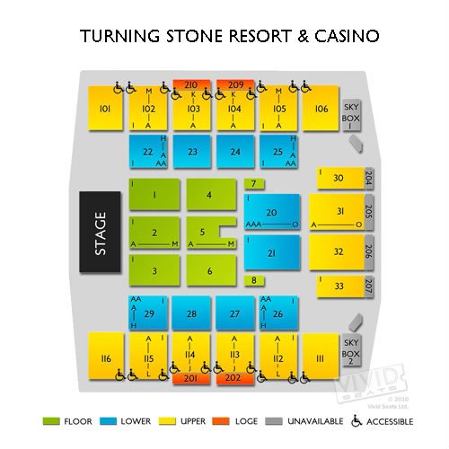 distance from turning stone casino