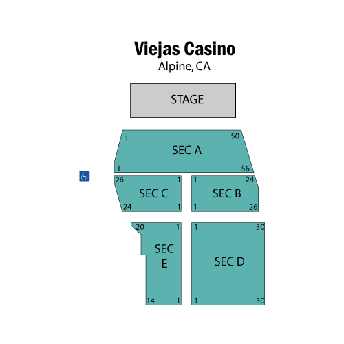 map of viejas casino