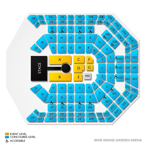 Mgm Grand Garden Arena Concert Tickets And Seating View