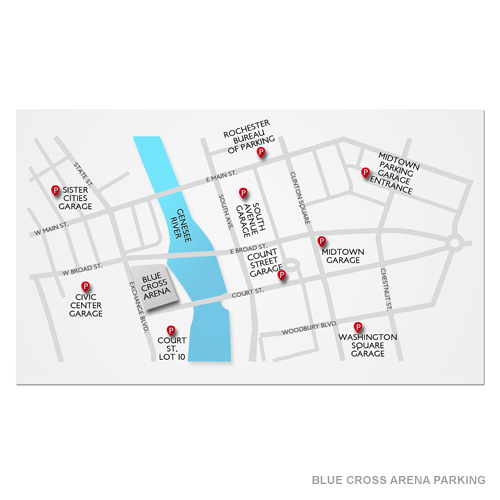 Blue Cross Arena Parking Venue Map