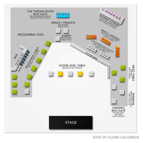 King of Clubs - Columbus Venue Map