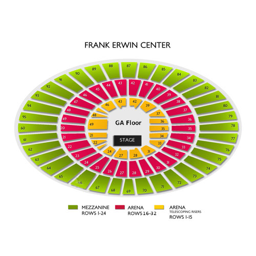Frank Erwin Center Seating Chart Rows