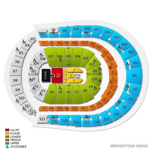 Predators Arena Seating Chart