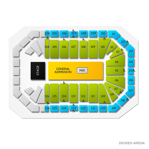 Dickies Arena 2019 Seating Chart
