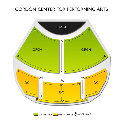 Gordon Center for Performing Arts Venue Map