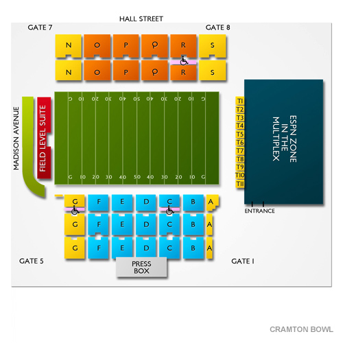 Cramton Bowl Venue Map