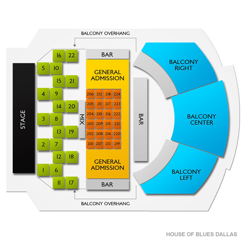 House of Blues Dallas Venue Map