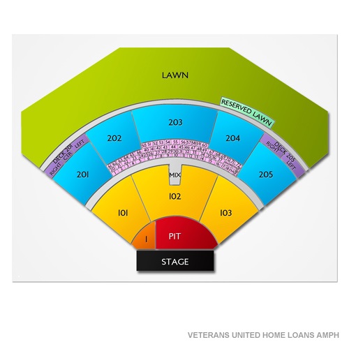 Veterans United Home Loans Amphitheater at Virginia Beach Venue Map