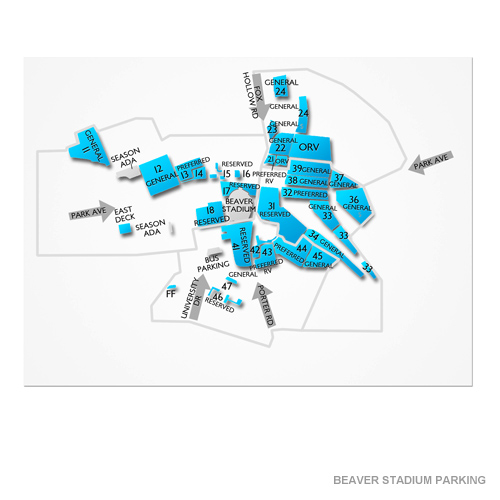 beaver stadium parking pass areas