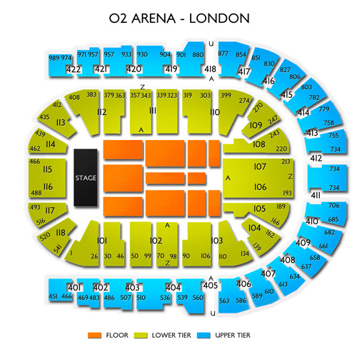 O2 Arena - London Venue Map