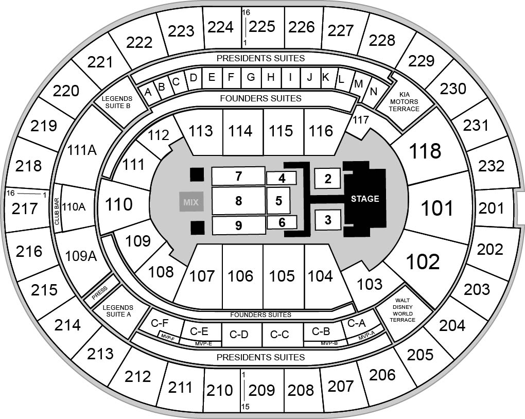 Kia Center Venue Map