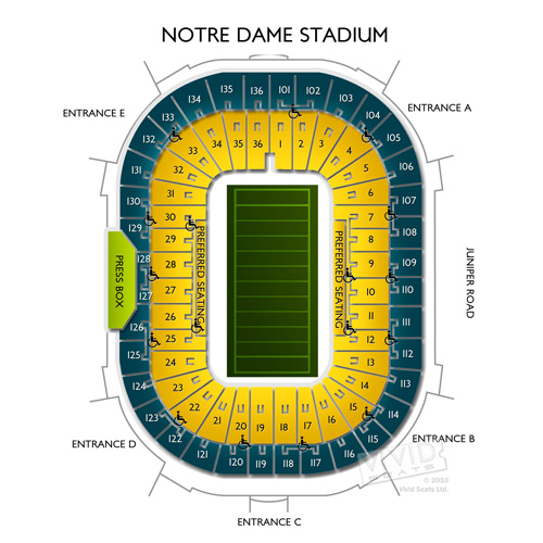 Notre Dame Stadium Seating Chart With Seat Numbers