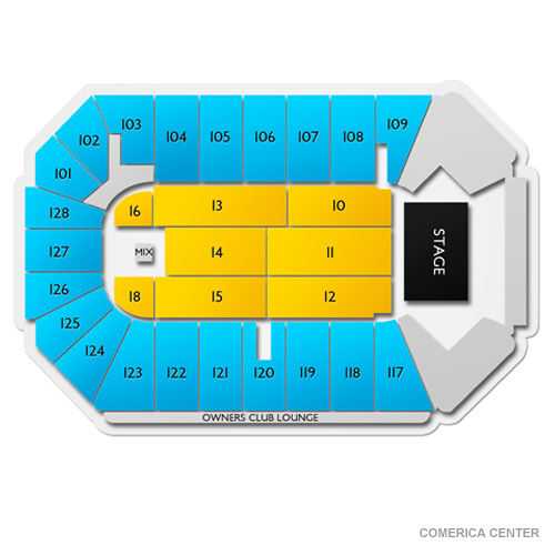 Comerica Center Venue Map