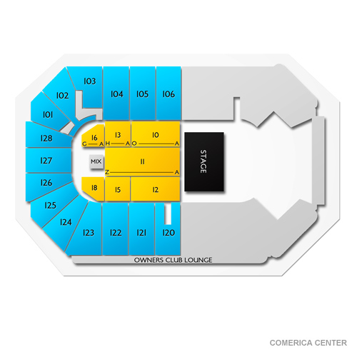 Comerica Center Venue Map